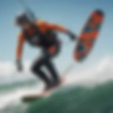 An experienced kiteboarder demonstrating advanced techniques while using bindings and boots.