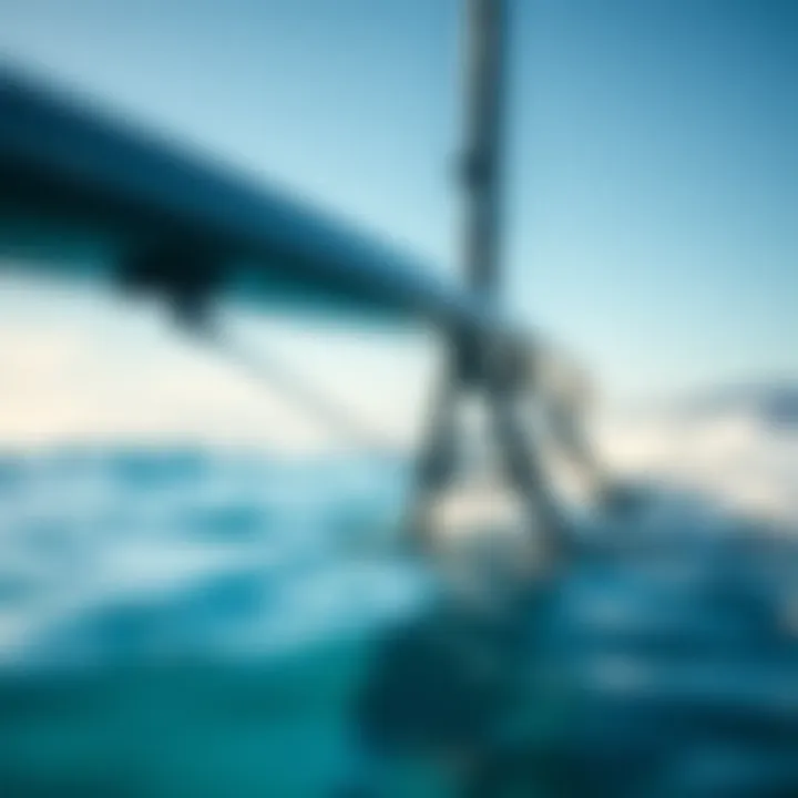 Hydrofoil Design and Features Close-up of a hydrofoil showcasing its design and features