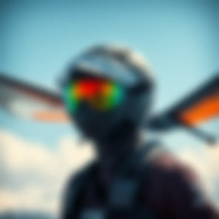 Safety Gear for Air Foil Surfing An illustration depicting safety gear used in air foil surfing