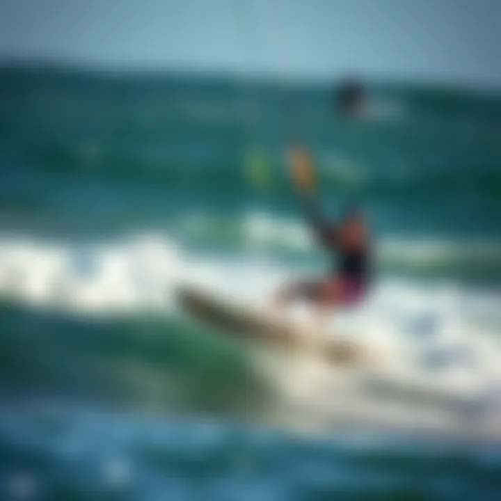 Experience the Thrill of Kiteboarding with Armstrong Foils Armstrong surf foil in action during a kiteboarding session on the waves