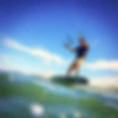 Kiteboarding with Axis Plates Kiteboarder using Axis plates in action on the water