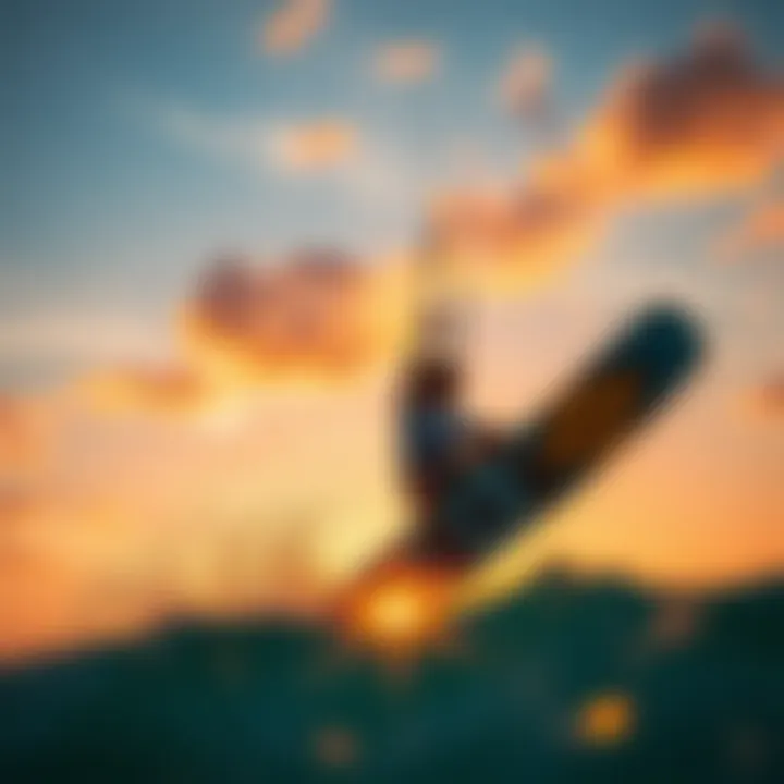 Vibrant kiteboarders showcasing their skills during sunset at BeachPlease Baja