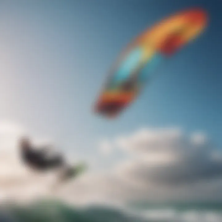 Close-up of a kitesurfing kite