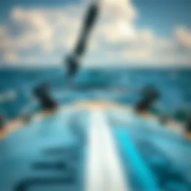 Hydrofoil Board Construction Close-up of a hydrofoil board showcasing its construction details