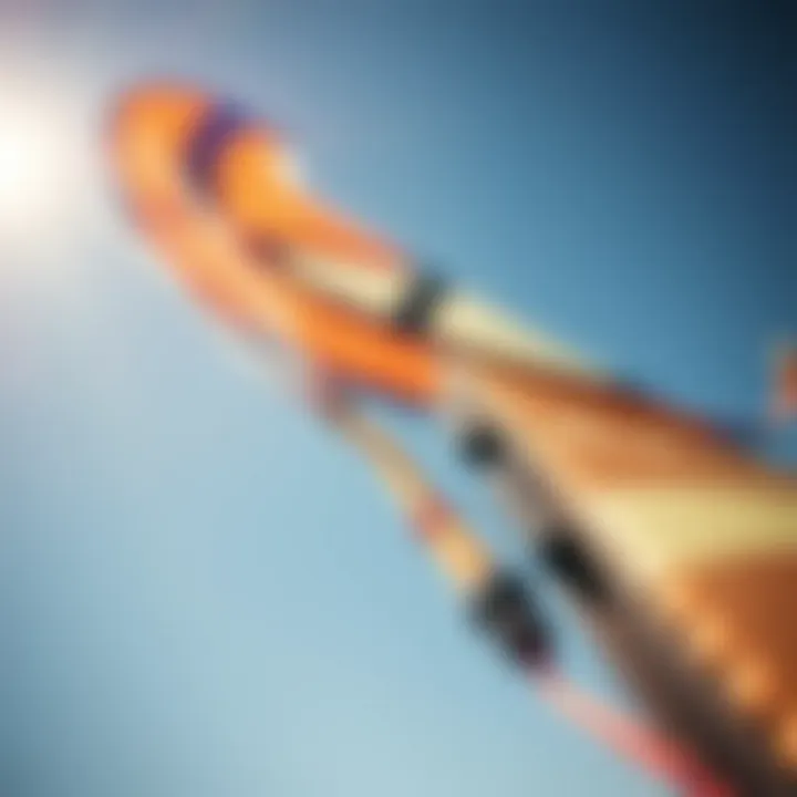 Close-up of a specialized kite designed for strong winds