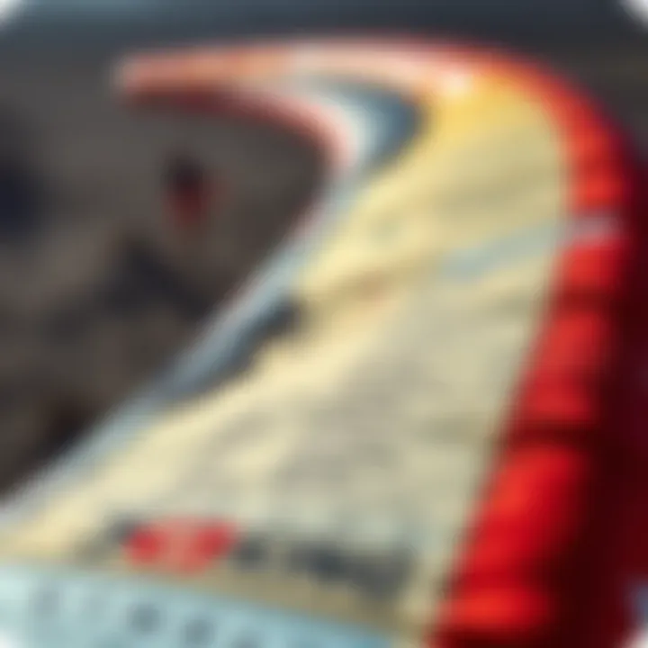 Technical specifications displayed on a high-performance kite