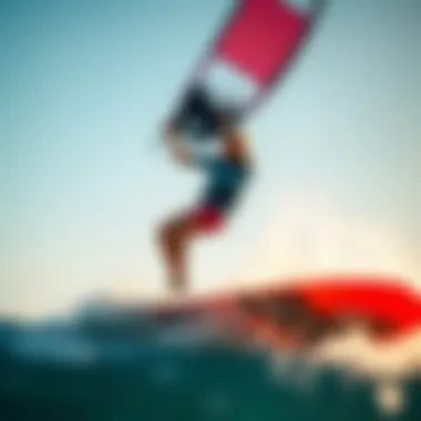 Kiteboarding in serene low wind conditions