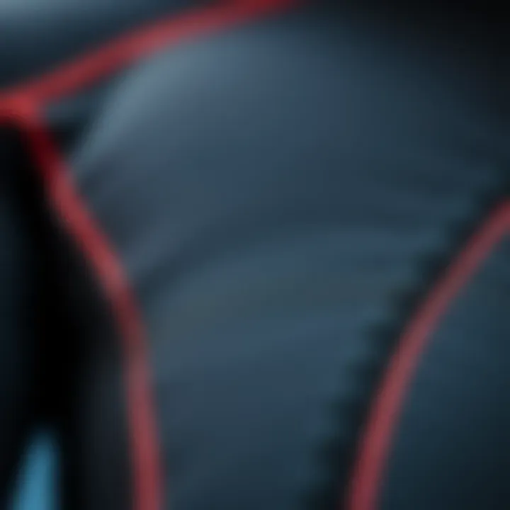 Precision in Seams and Stitching Close-up of wetsuit seams and stitching