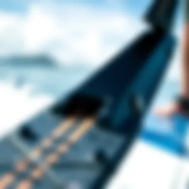 Innovative Design Features of SUP Foil Boards Close-up of the unique design features of a SUP foil board