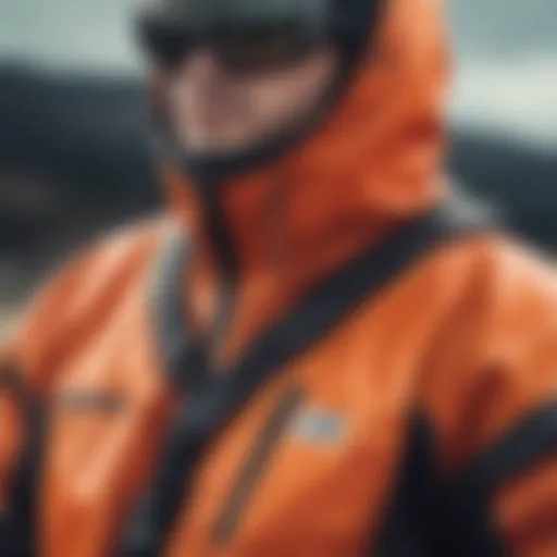 A close-up of a high-quality drysuit fabric showcasing its texture and durability.