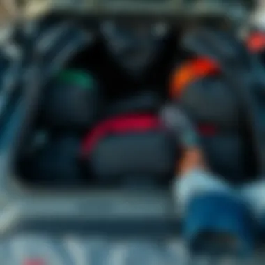 Interior Storage Organization of Block Surf Travel Bag Interior storage organization of the bag