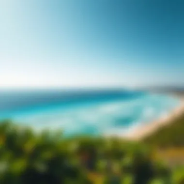 Panoramic View of Cabarette Beach Panoramic view of the pristine shoreline and clear blue waters