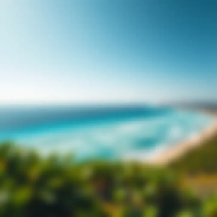 Panoramic View of Cabarette Beach Panoramic view of the pristine shoreline and clear blue waters