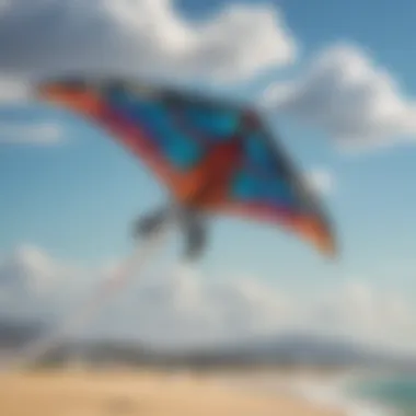 A vibrant Cabrinha kite soaring through the sky