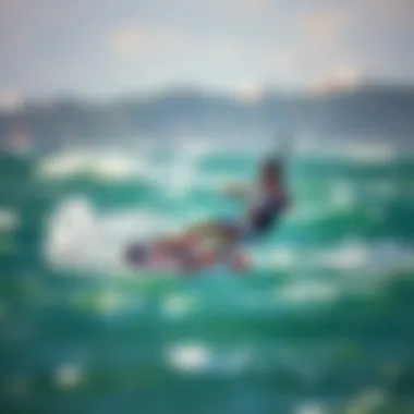 Kiteboarding with Cabrinha Switchblade Kiteboarder navigating choppy waters with the Cabrinha Switchblade