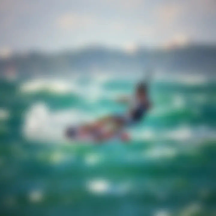 Kiteboarding with Cabrinha Switchblade Kiteboarder navigating choppy waters with the Cabrinha Switchblade