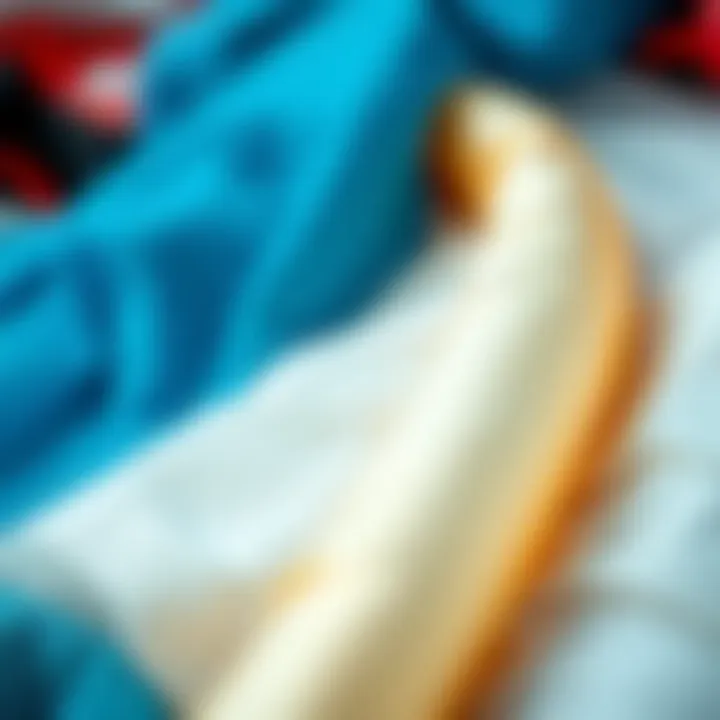 Close-up of blank kite fabric and materials for customization