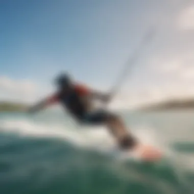 Adventurous kiteboarders riding the waves at Coconut Bay