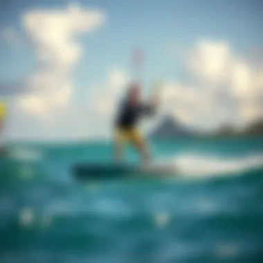 Exciting Kiteboarding Experience on St. Lucia's Waters Kiteboarding action on the vibrant waters near the resort