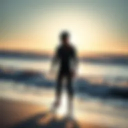 Cold water wetsuit on a beach