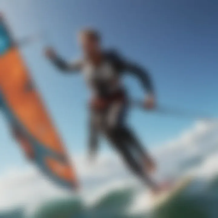 An illustration of common mistakes made by kite surfing novices, offering visual guidance.