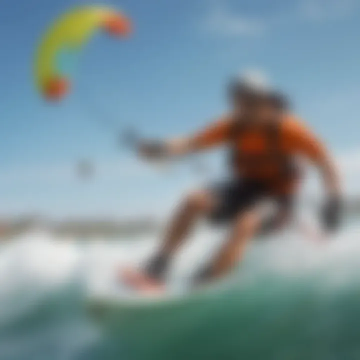 A visual representation of kiteboarding safety measures and tips