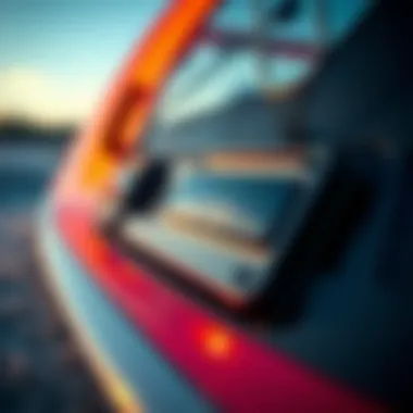 Close-up of an electric foil board's advanced technology