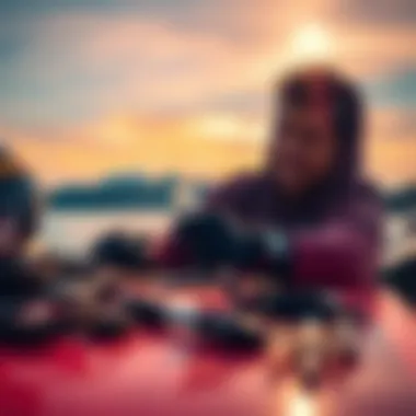 Person maintaining an electric foil board