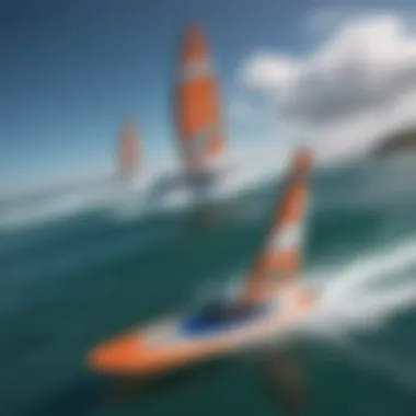 Comparison of Hydrofoil Models A comparison chart displaying various hydrofoil windsurfing models and their specifications.