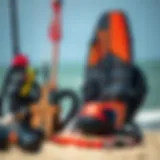 Essential Kitesurfing Equipment Essential kitesurfing equipment displayed
