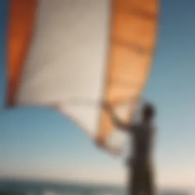 Applying a sail patch on a kite