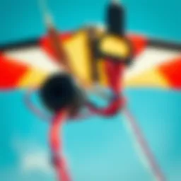 Close-up of a trainer kite showcasing its design and features