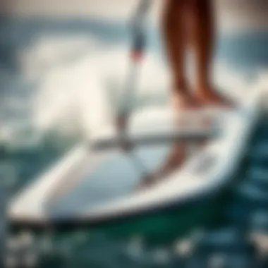 Innovative Foilboard Design A close-up of a foilboard showcasing its unique design