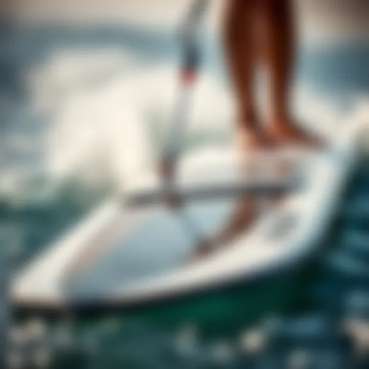 Innovative Foilboard Design A close-up of a foilboard showcasing its unique design