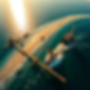 Foilboarding Paradise An aerial view of a foilboarding hotspot during a sunny day