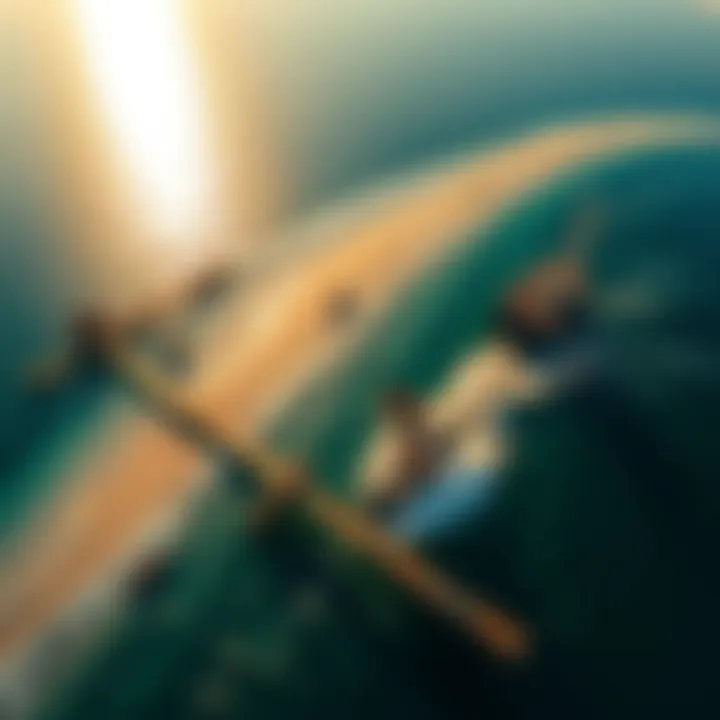 Foilboarding Paradise An aerial view of a foilboarding hotspot during a sunny day