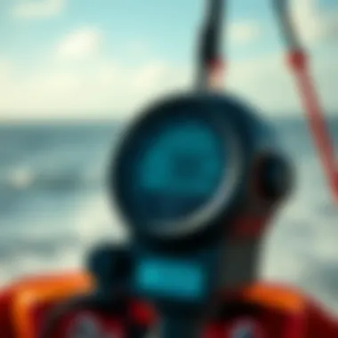 Understanding Wind Measurements for Kiteboarding A sophisticated weather flow meter measuring wind speed and direction