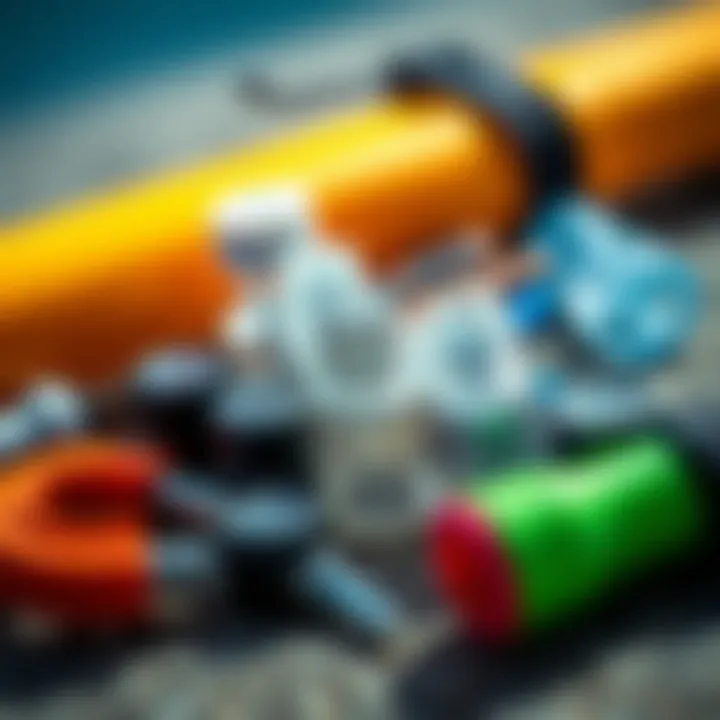 Components of an Epoxy Repair Kit for Kiteboarding Detailed view of epoxy repair kit components