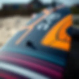 A close-up of Core kiteboard design showcasing innovative shapes and materials.