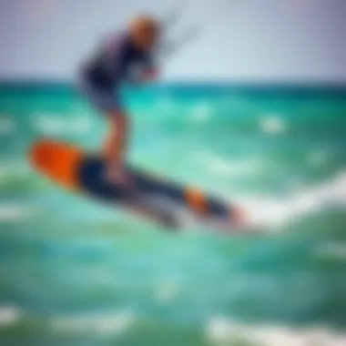 Core Kiteboard Performance in Action A Core kiteboard in action, demonstrating performance on water.