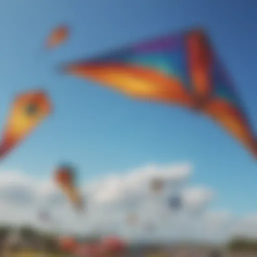 An artistic display of various custom kites in the sky