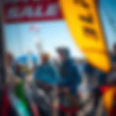 Exploring Options at the Dakine Sale Kiteboarding enthusiasts exploring options at a Dakine sale event