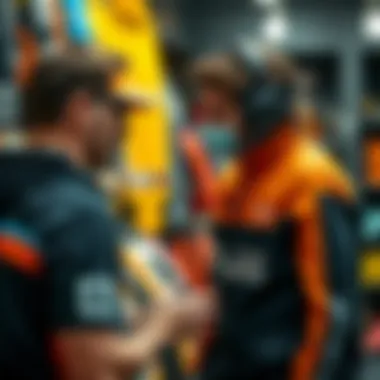 Expert Guidance in Kitesurfing A knowledgeable staff member assisting a customer with kitesurfing gear recommendations.