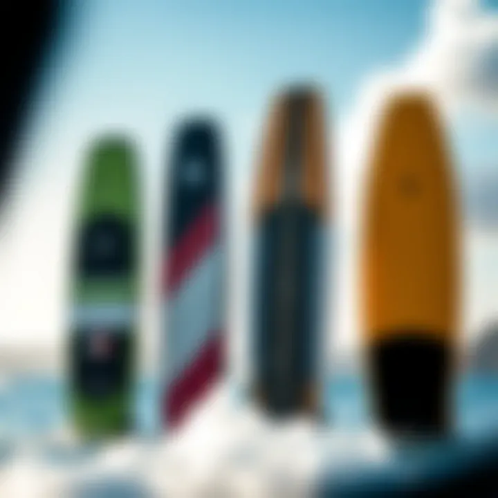 Comparison of different kiteboards in various sizes