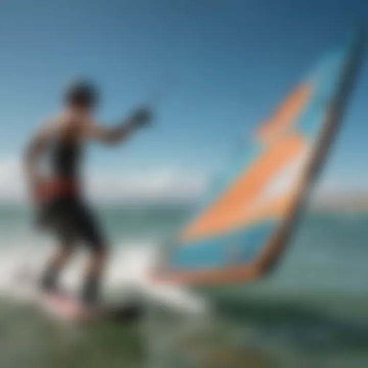 Kiteboarding performance metrics displayed on a digital interface