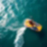 High-angle view of the Armstrong Foilboard gliding gracefully over water