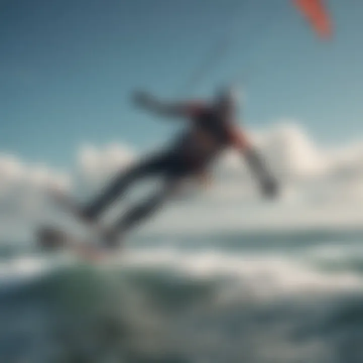 Kiteboarder using Armstrong foil in action