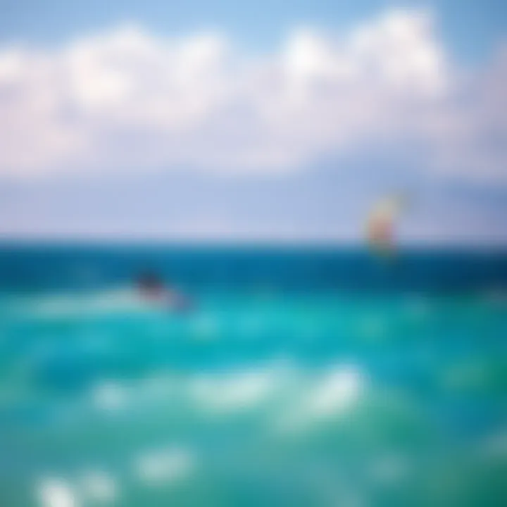 A kiteboarder gracefully navigating the waves near Boa Vista Resort's pristine shore