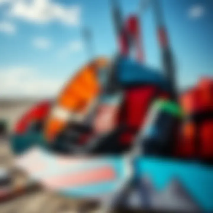 Equipment setup for an exciting kiteboarding session