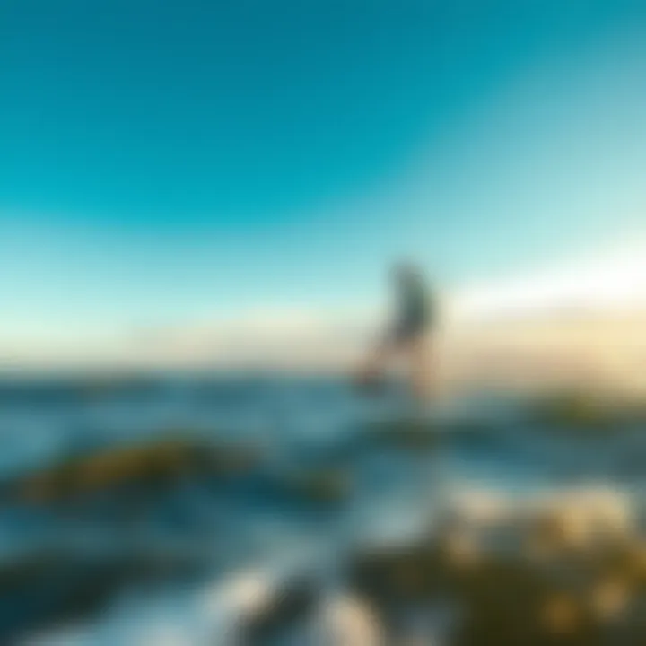 Kiteboarding Action at Boundary Bay A kiteboarder skillfully maneuvering through the winds, highlighting the dynamic action of the sport.